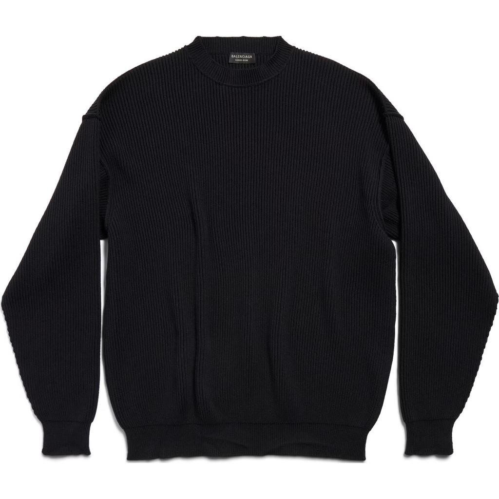 Balenciaga Sweaters Men's Black Crew Neck Moderate Straight Fit 812125T33591000