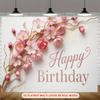 2D Cherry Blossom Birthday Backdrop for Girls' Birthday Parties