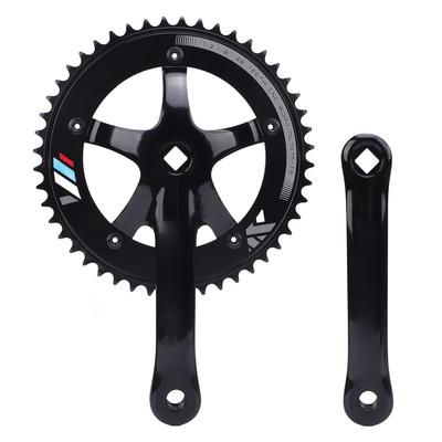 48T Crankset Hollow Integrated Chainring Crank Set Aluminum Alloy Square Hole Single Speed Chainring Crankset for Fixed