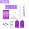 New Diamond Painting Tools Kit with Funnel Point Drill Plate Diamond Pens Clay and Purple 28 Grids Storage Box Accessories