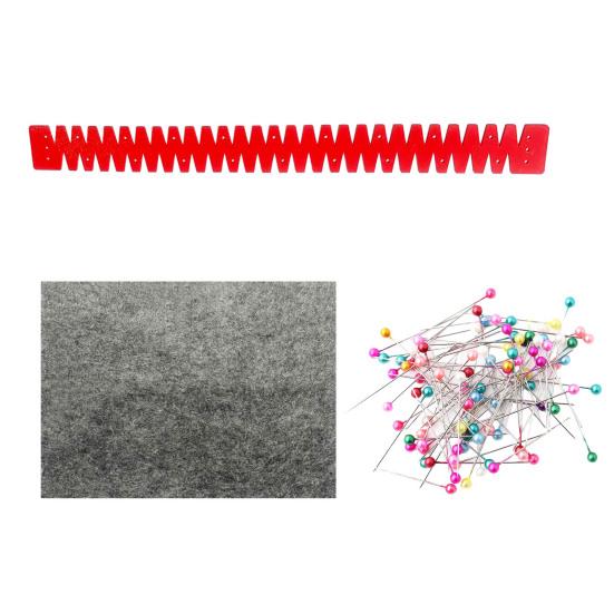 

1 комплект силиконовых гибких горячих подгибов с фетровой прокладкой, бисерные иглы, термостойкие, регулируемые, для подгибов рубашек, для вырезов горловины, для изогнутых подгибов, для глажки горячим подгибом красный