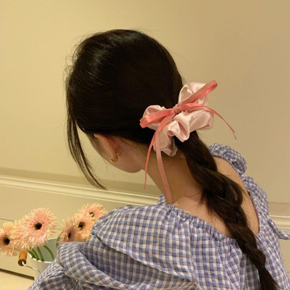 

Головные уборы Balletcore Держатель для хвоста Женское кольцо для волос Корейский стиль Веревка для волос Бант для волос Резинки