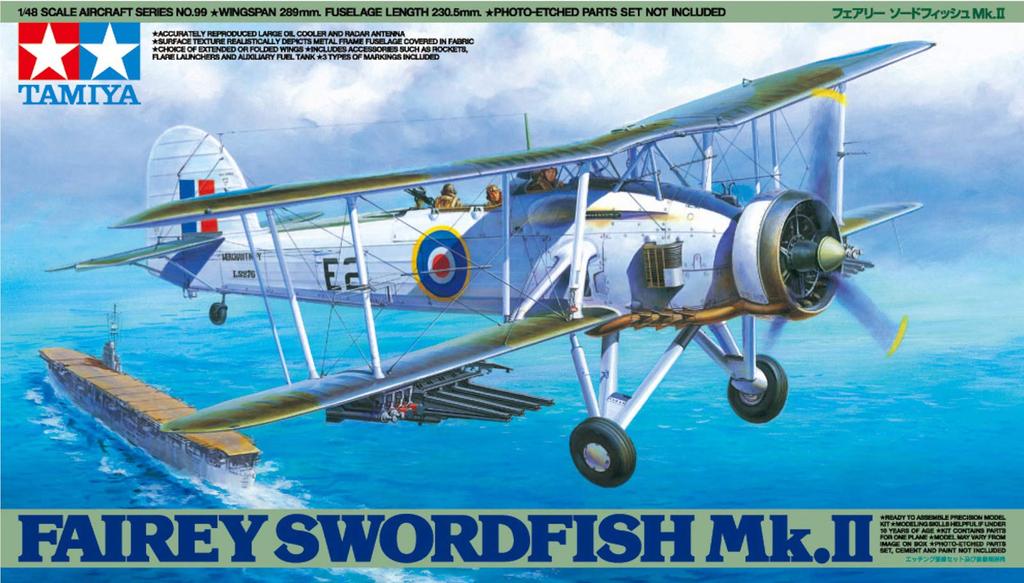 Tamiya 1/48 Masterpiece Series No. 99 Royal Navy Fairey Swordfish Mk.II Plastic Model Kit 61099