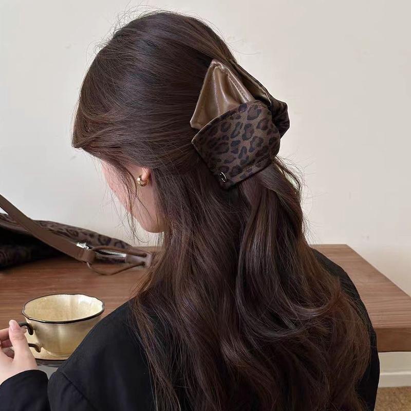 Ретро Заколка для хвоста с леопардовым принтом Заколка для хвоста с темпераментом Аксессуары для волос