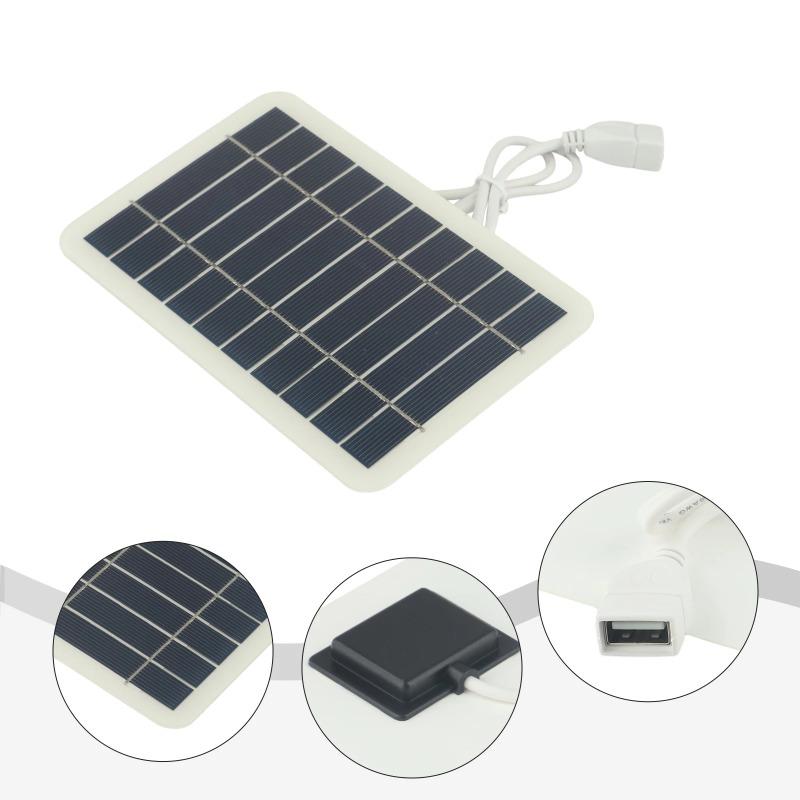 5V Solarpanel 2W USB-Ladegerät Tragbares flexibles Kit Leichtgewicht Mini-System für Handys Auto Camping Wandern Power Banks IP65