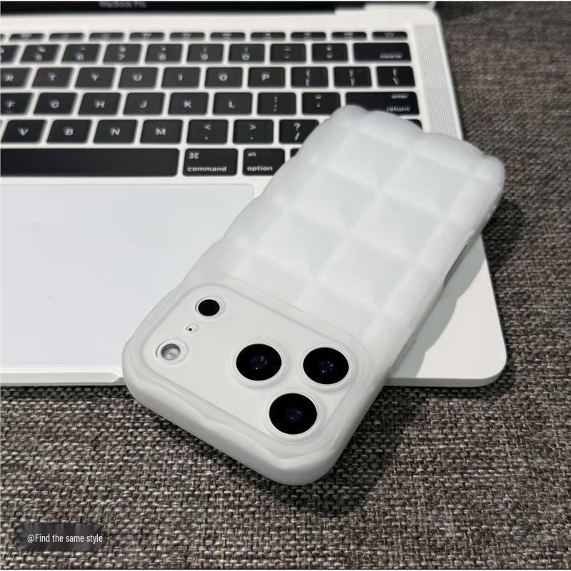 

3D Diamond Lattice Phone Case for Apple iPhone 17 Pro Max/iPhone 15, Drop-proof Soft Protective with 16 Solid Color Options. iPhone 17 прозрачный