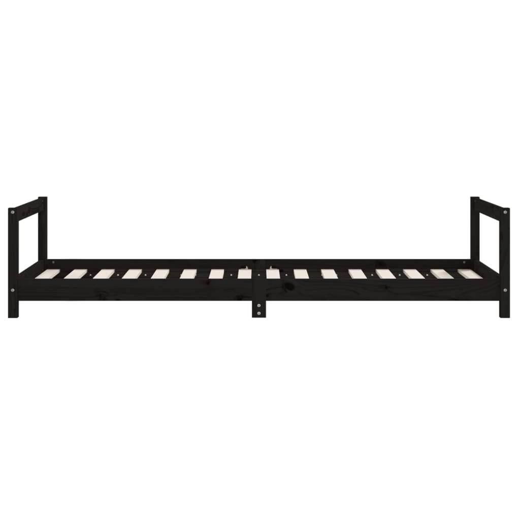 Kids Bed Black 90x200 cm Solid Pine Wood