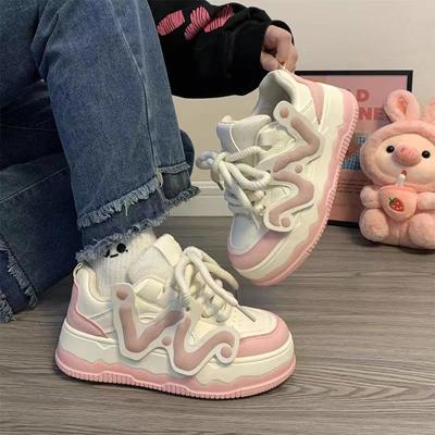 Platform White Shoes Women's Skirt Autumn New Versatile Casual Shoes American Trend Niche Design Board Shoes