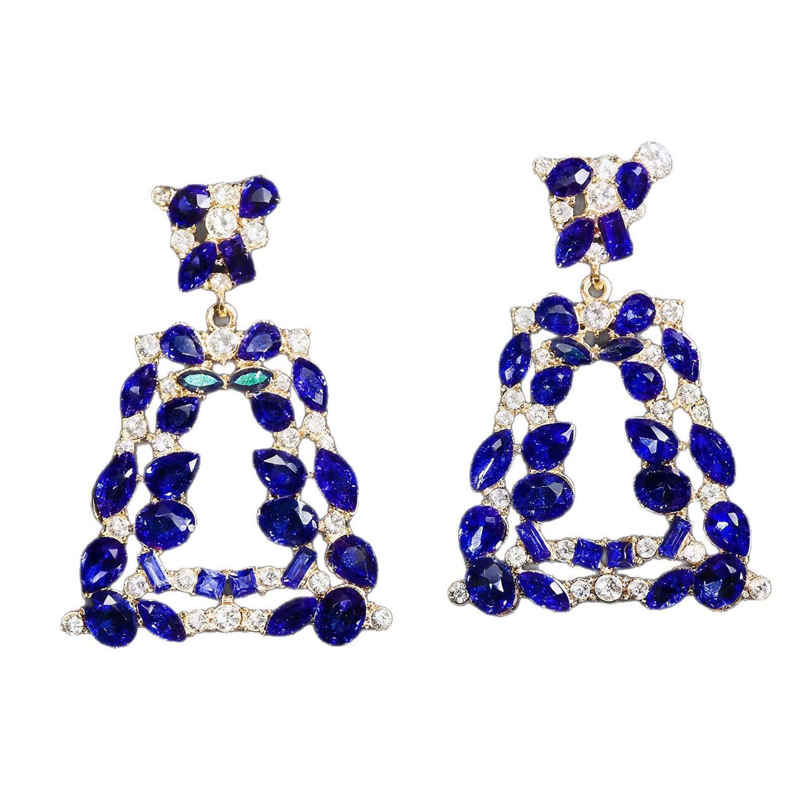 Геометрические квадратные вырезы модные и универсальные fancy серьги с бриллиантами неправильной формы серьги