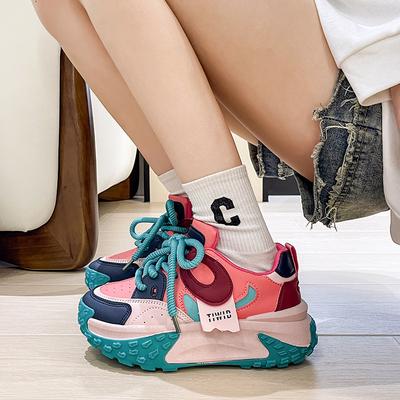 2024 Frühling Neue Dicke Sohle Dad Schuhe Damen Dicke Sohle Vielseitige Streetstyle Sportschuhe Ins Mode Lässige Damenschuhe