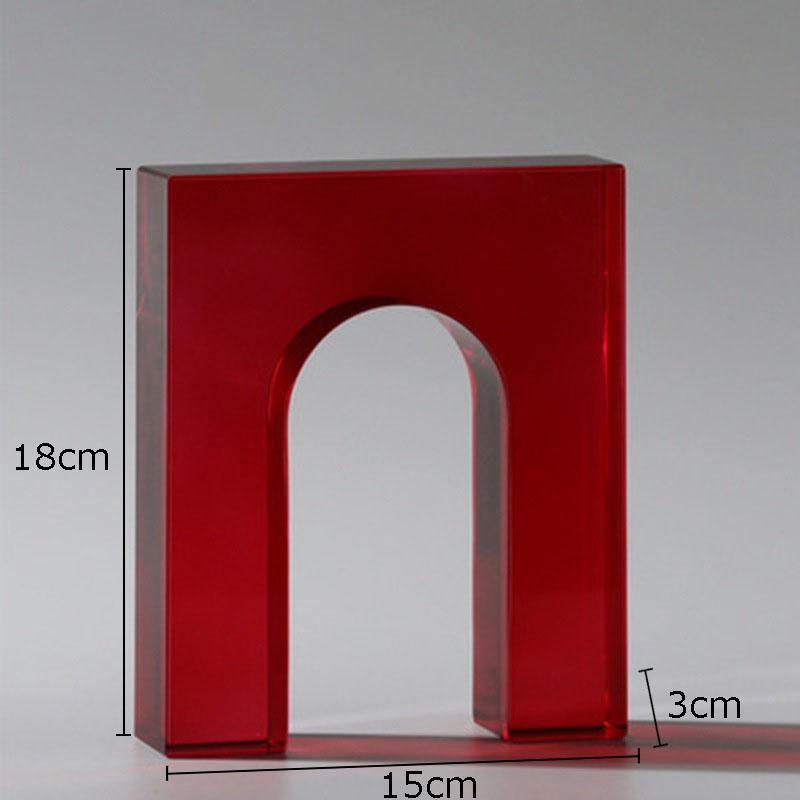 Colorful Geometric Crystal Arch Ornaments Transparent Geometric Square Crystal Statue Desk Decoration Glass Crafts Sculpture