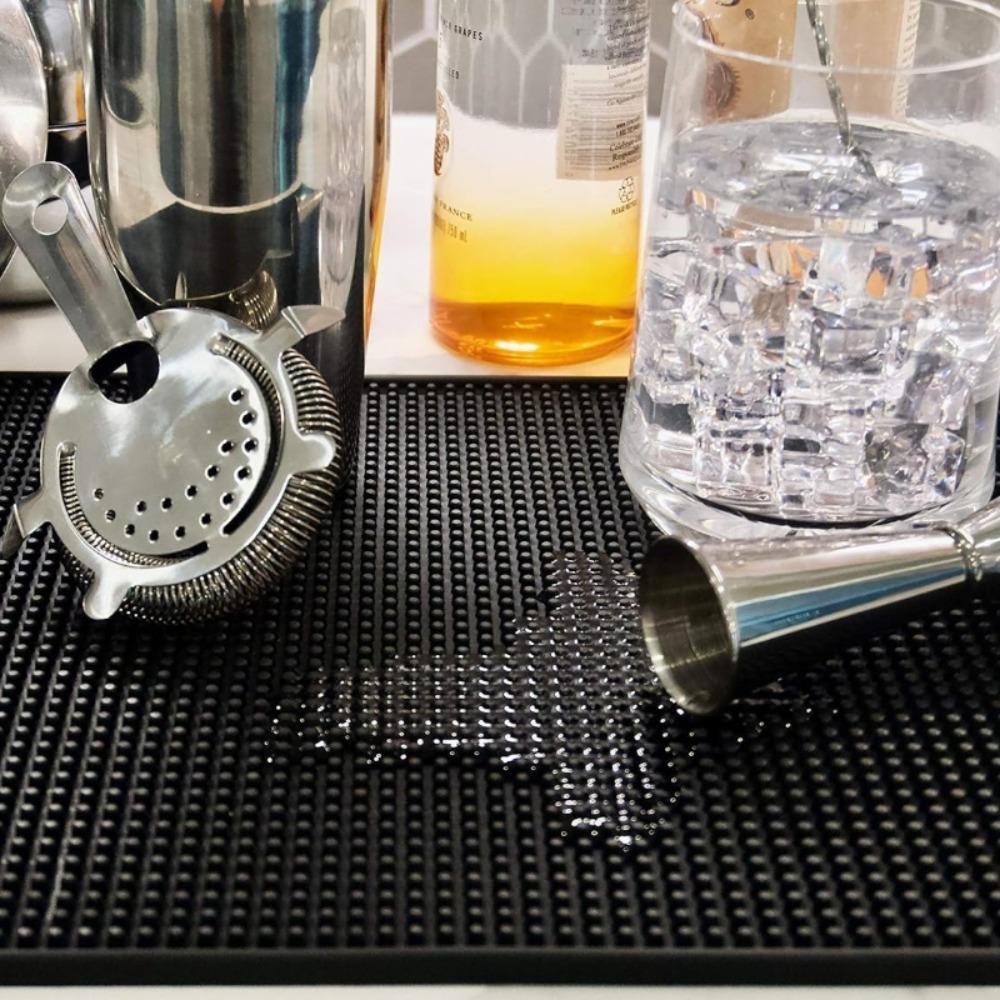 Non Slip Rubber Bar Mat Heat Resistant Dish Drying Mat Countertop Cup Mat for Bartending Cafe Mats Home Kitchen Supplies