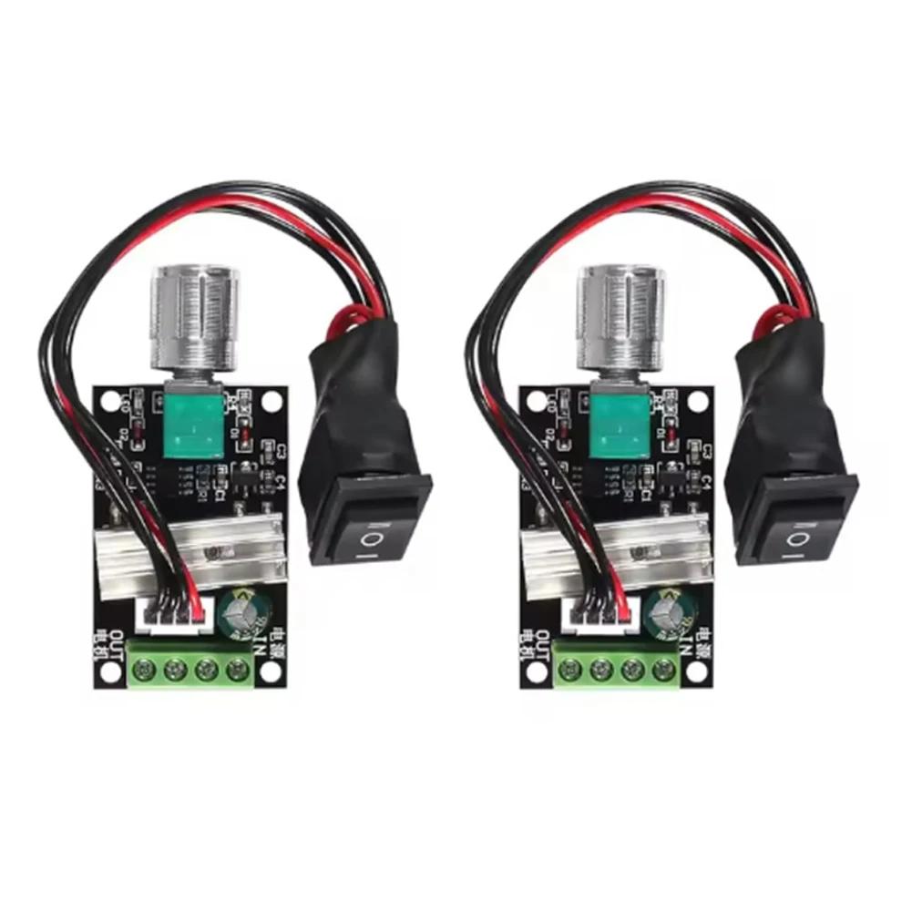 2PCS ABS Motor Speed Controller PWM-DC Motor Speed Regulator 6V12V24V 3A Speed Control Switch With Forward And Reverse Rotation