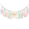 Cloth Colorful Tassel Highchair Banner Pink/Blue First Birthday Dining Chair Flag  Wall