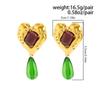 Salircon Vintage 1 Pair Metal Heart Dangle Earrings for Women New Bohemia Gold Color Earrings Jewelry Daily Accessories Gifts