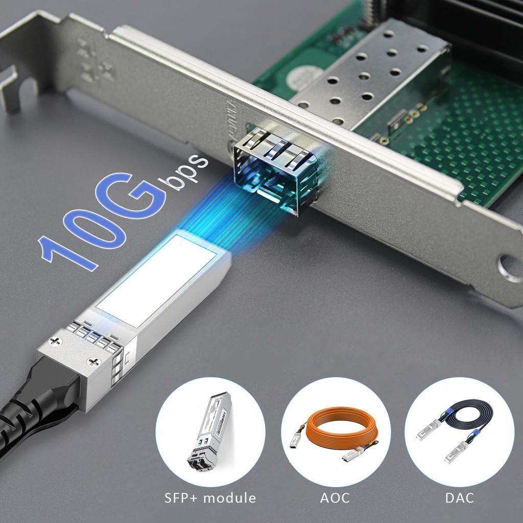 GLOTRENDS ST7315 10Gb LAN Intel 82599EN PCIE X4 Mac OS Not Compatible SFP+ Card, Controller, 2.0 Interface,