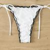 Split Neck Gathered Lace Bikini Swimsuit Women Sexy