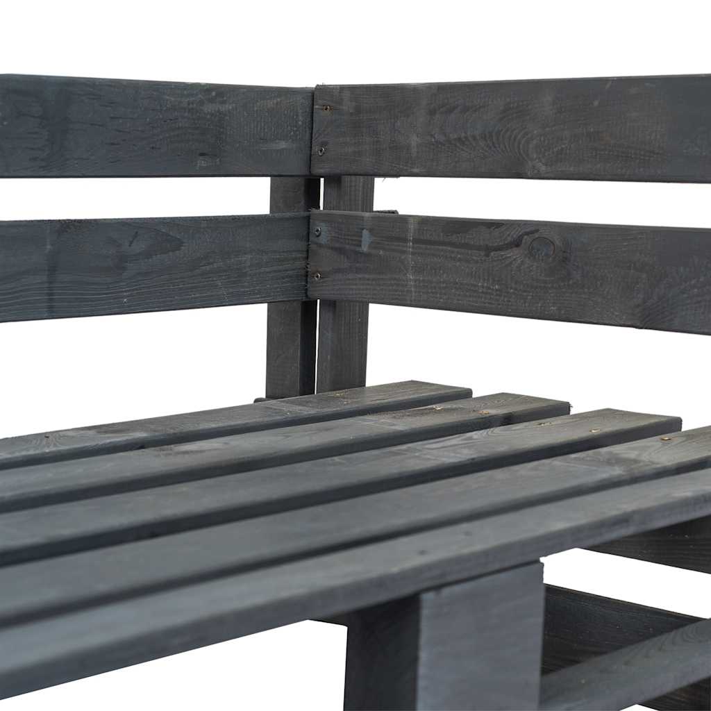 vidaXL Outdoor-Eckbank Paletten Holz Grau