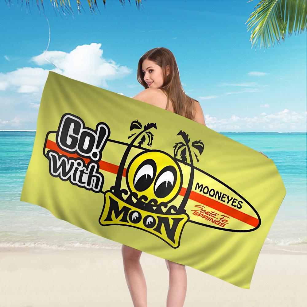 Mooneyes Bath Towel Microfiber Soft Water Absorbing Breathable For Girl Kids Decorative Cartoon Beach Towel
