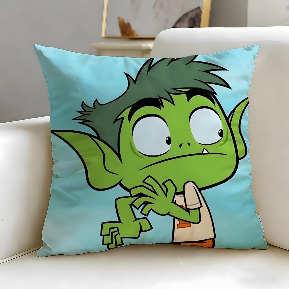 popular animated series Teen Titans Go Cushion Cover Soft  EasyWash Pillow Case  Versatile for Couch Bed Travel and Office