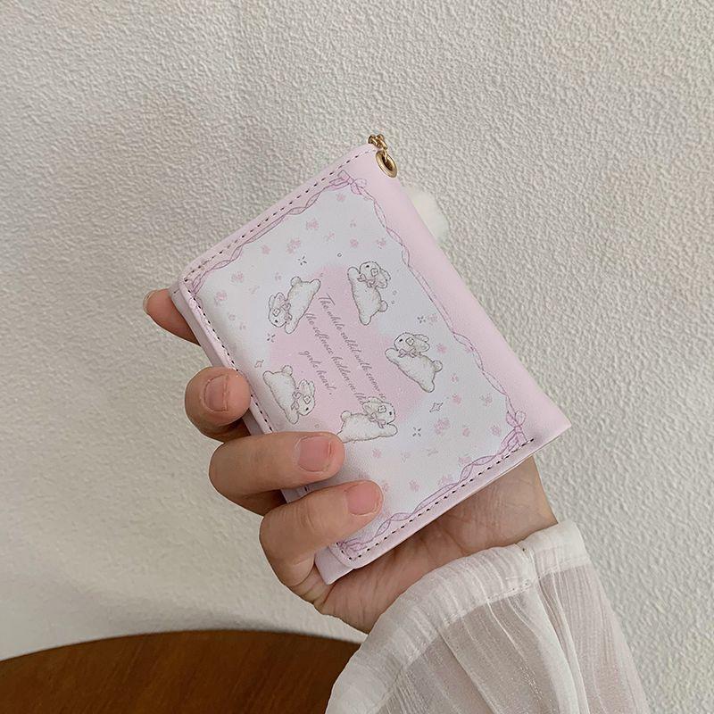 Bunny Design Women Short Trifold Zipper Wallet Business Casual Woman Card Case Gifts Essentials Items For Women Wallet Purse