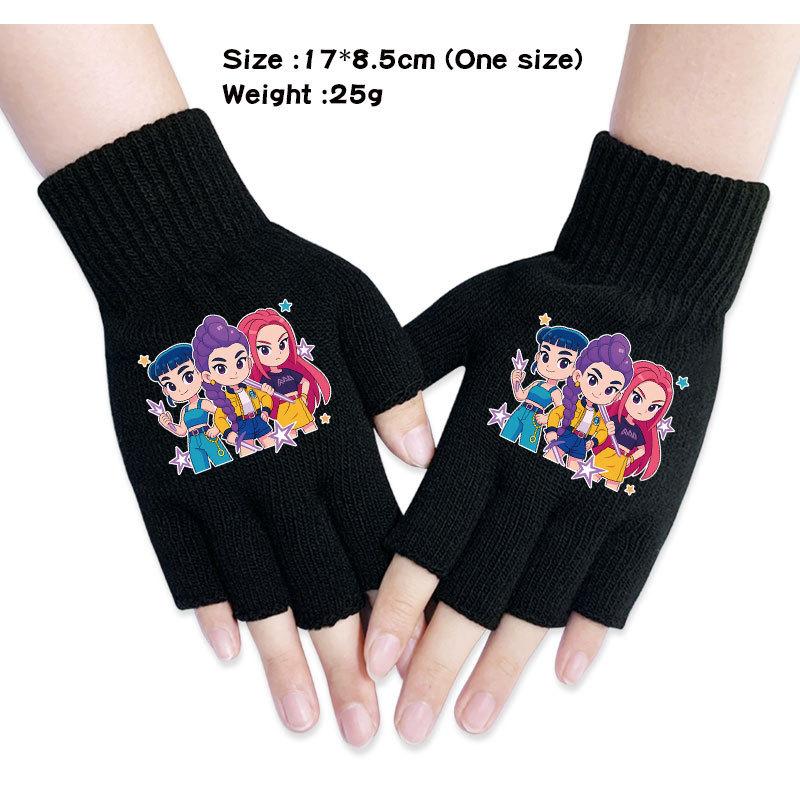 Kinder Jungen Mädchen Kpop Derpy Bedruckte Baumwolle Herbst Winter Warm Gestrickte Touch-Handschuhe