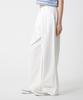 UNKNOWN PLANET Double-Pleated Wide Cotton Pants White