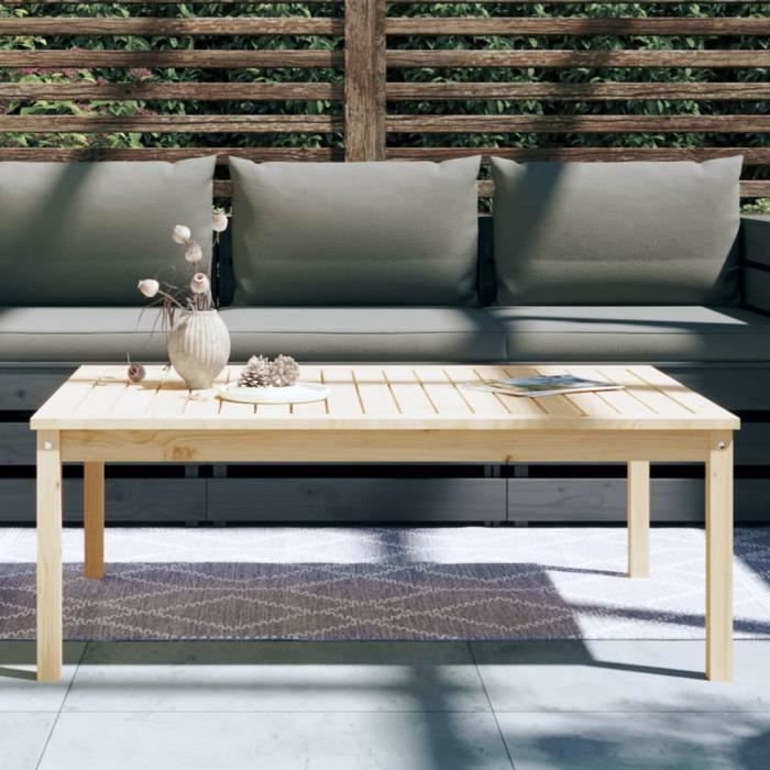 VidaXL Table de jardin 121x82,5x45 cm bois massif de pin 824127