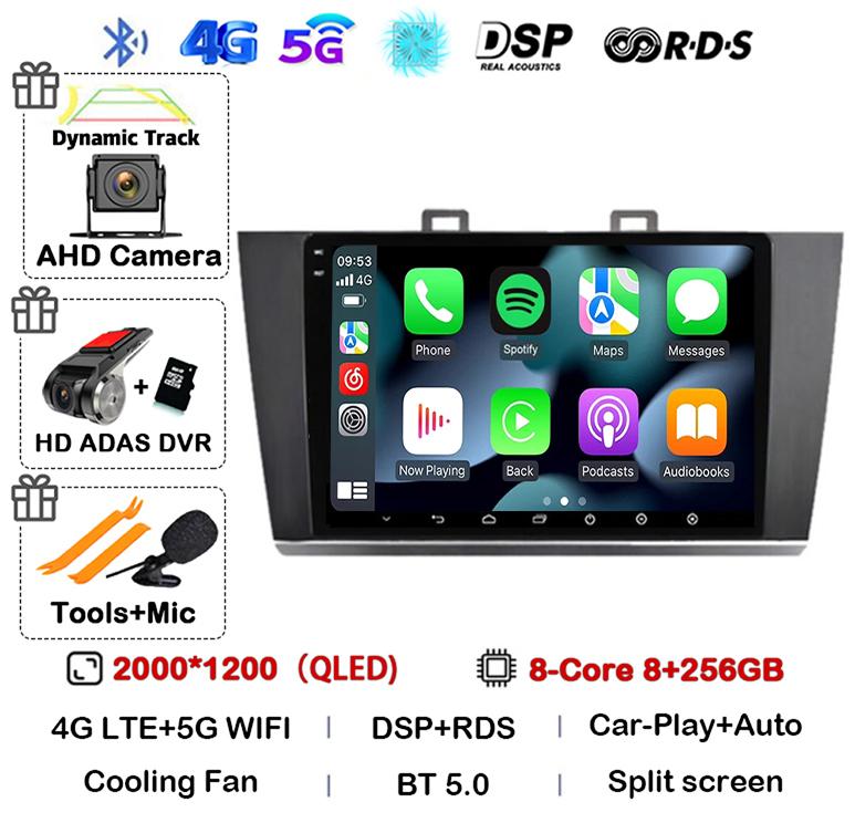 Android 14 Carplay Auto Car Radio For Subaru Outback Legacy 2014 2015 2016 2017 2018 Multimedia Player GPS 4G WIFI Stereo BT DSP