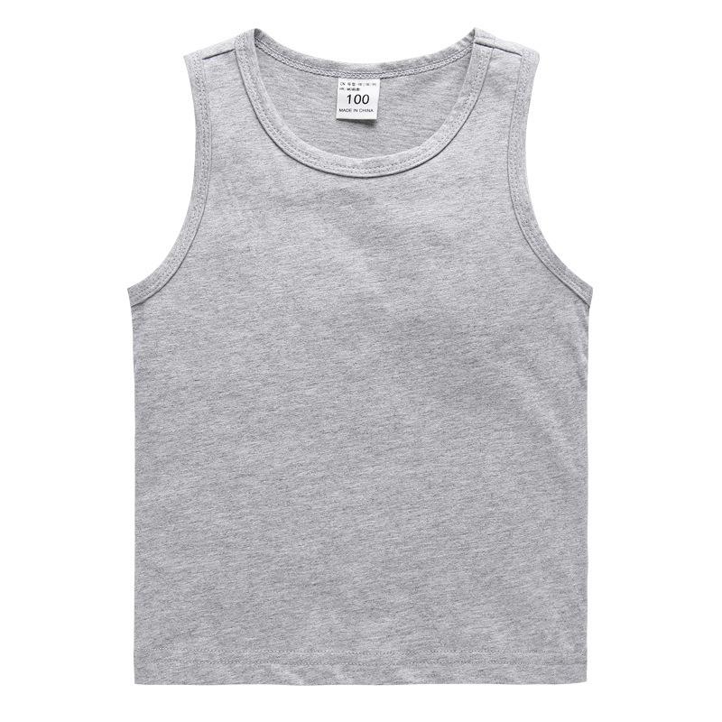 Sommerkleidung Kinderweste Baumwolle Lässiges Basist-Shirt Schweißabsorbierend Sport-Oberteil Ärmelloses Oberteil für Jungen