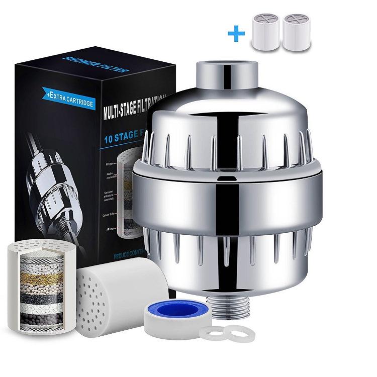 Impeller Rotating Fan with 10-25 Layer, 24-Stage Filtration Shower Head Water Purifier
