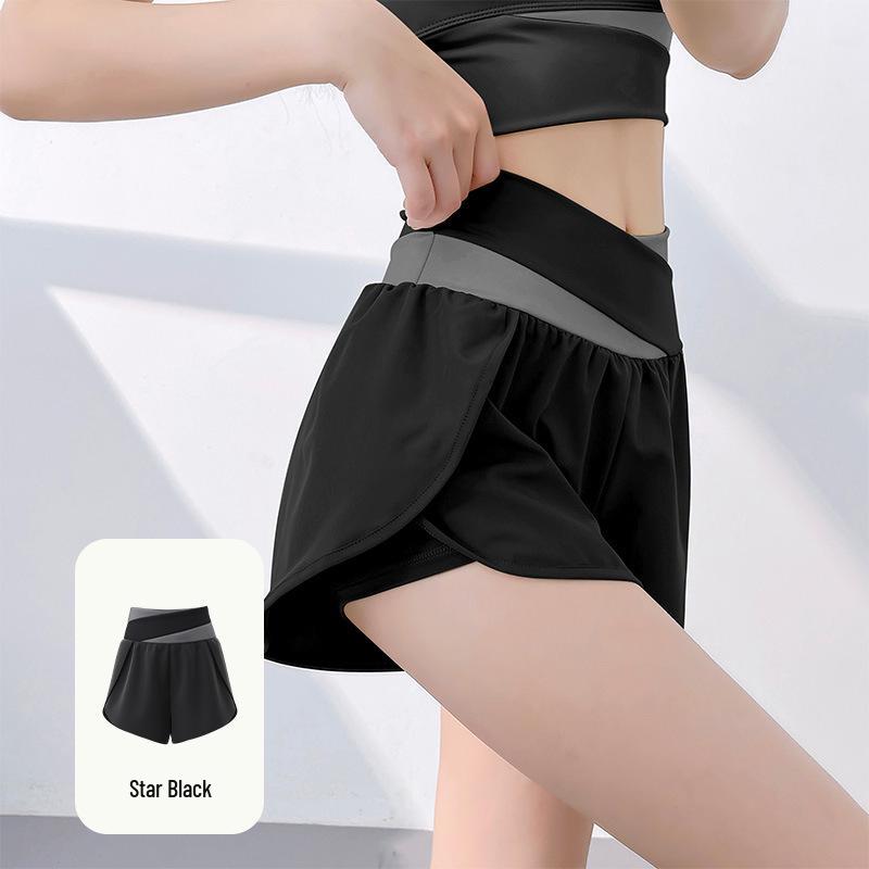 

Шорты для йоги Juyi Hall Color-Block с высокой посадкой и эффектом «nude feel» для женщин XXL