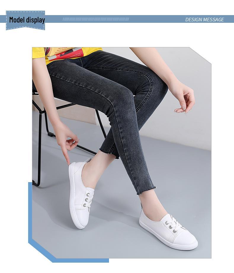 2022 Summer Women's Trendy White Faux Lace Korean-Style Board Shoes with Soft Upper and Sole