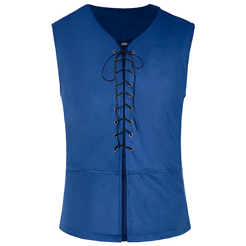 European & American Retro Medieval Costume Lace-up Shirt Cosplay Top