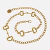 Horsebit Metal Chain Belt Lock Pendant Waist Golden Chain for Body Dress Mini Fashion Woman Decorative Dress Accessories