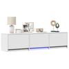 TV Stand with LED Lighting White 165 X 34 X 40 Cm Engineered Wood