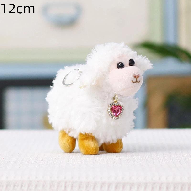Portable Fluffy Plush Sheep Keychain Soft Cozy Touch Mini Pendant for Luggage Decoration Graduation Gifts