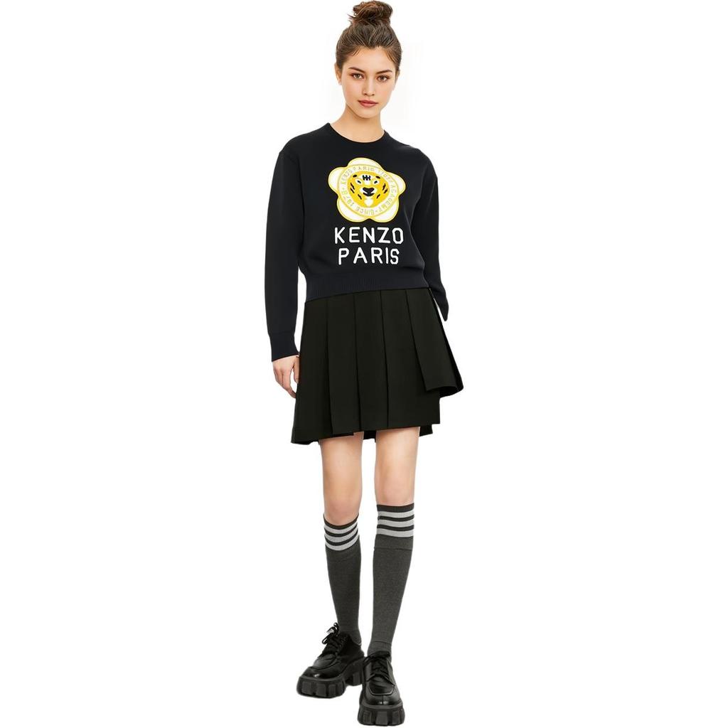 Kenzo Logo Embroidered Crewneck Knitted Jumper Women's FD62PU4263BB-99J