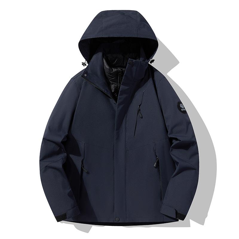 New Autumn and Winter Outdoor Thickened Windproof Waterproof Jacket for Men and Women Down Warm Three-in-one or Two
