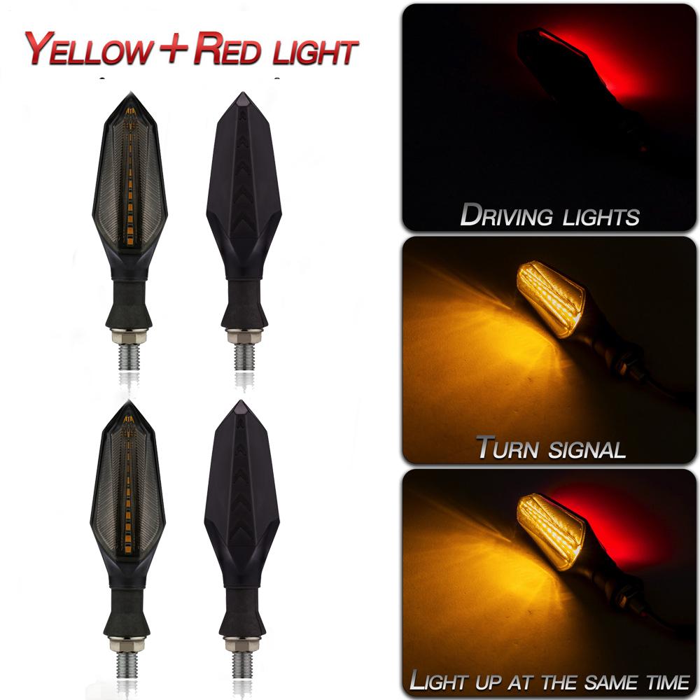 Motorcycle Turn Signals Light Blinker Lamps 17LED Arrows LED Turn Signal Lamp 12V 10mm Sequential Flowing Flash Indicator Lights