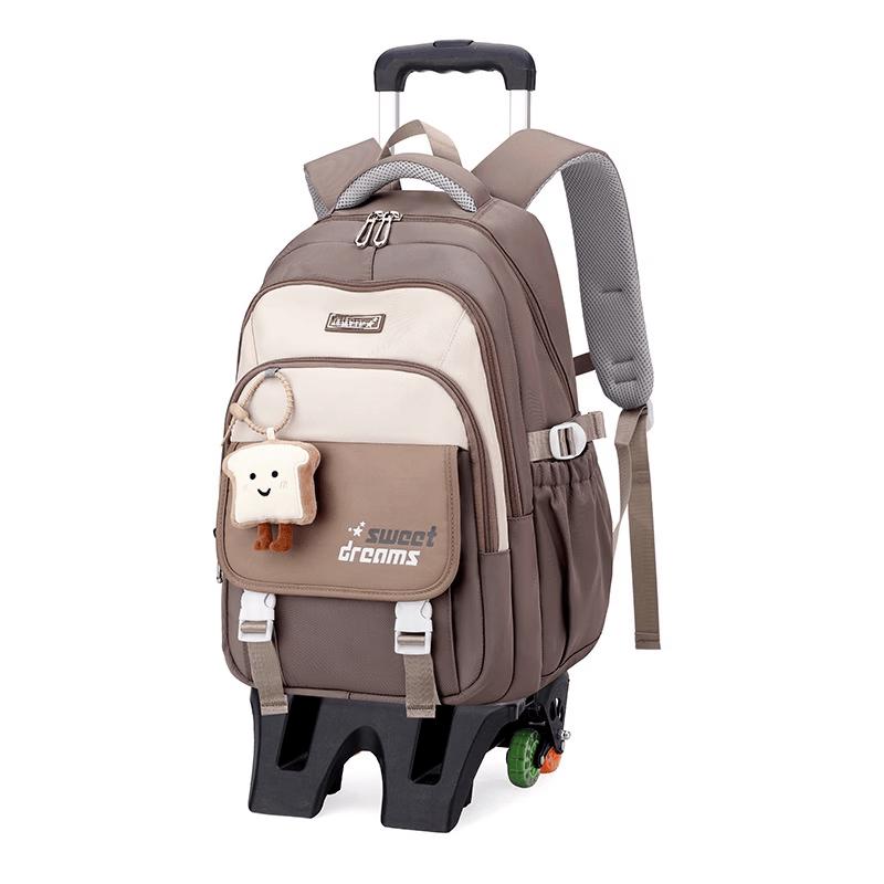 Kids' Waterproof Stair-Climbing Rolling School Backpack
