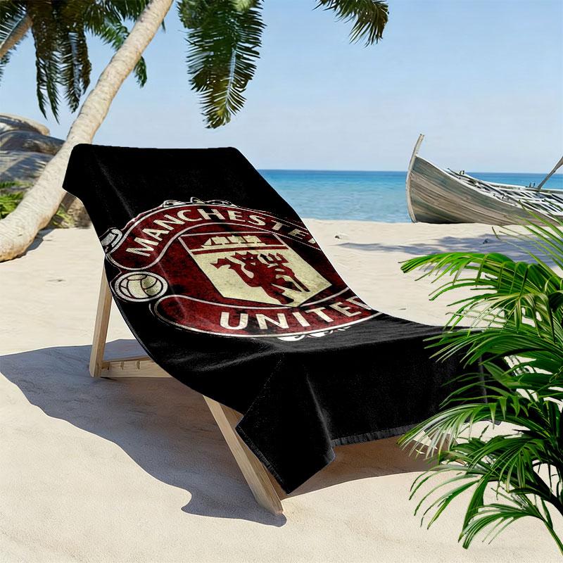 Manchester United F Print Beach Towel, Large Soft Quick Dry Towel for Beach Camping Swimming