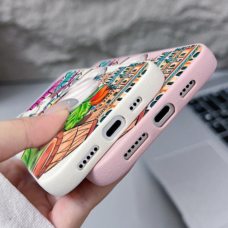 For iPhone 17 Pro Max Case Luxury Tropical-style Toucan Pattern Leather Texture Silicone Cover For iPhone 16 Pro Max 15 14 13 12 11 16E Air