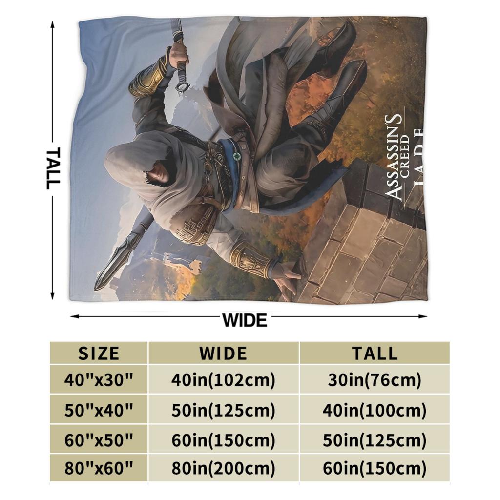 A-Assassins Game C-Creeds Fashion Flannel Blanket Warm Soft Bedding Throws for Home Decor Airplane Bedspread Sofa Bed Cover