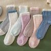 Non-shedding Coral Fleece Socks, Women's Slippers Socks, Anti-slip Home Half-fleece Floor Socks, Sleeping Socks