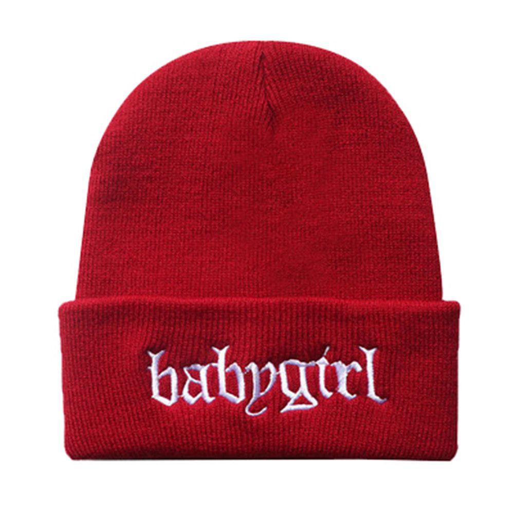 Send girlfriend Hip hop cold cap Embroidery Warm hood Knitted hat Babygirl Wool cap Winter