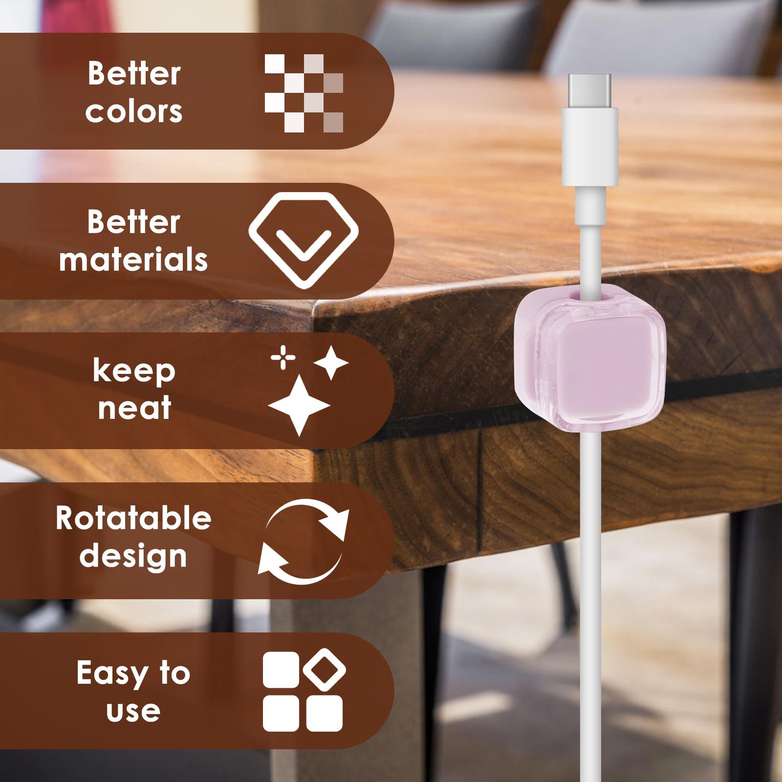 

16Pcs Plastic Magnetic Cable Clip 360 Degree Rotation Automatic Closure Cable Management Clip for Home Office Under Desk