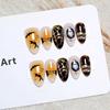 Halloween Wearable Nails Ghost Bat Gilt Gradient Almond Nails European And American Style Removable Finished Fake Nail Patches