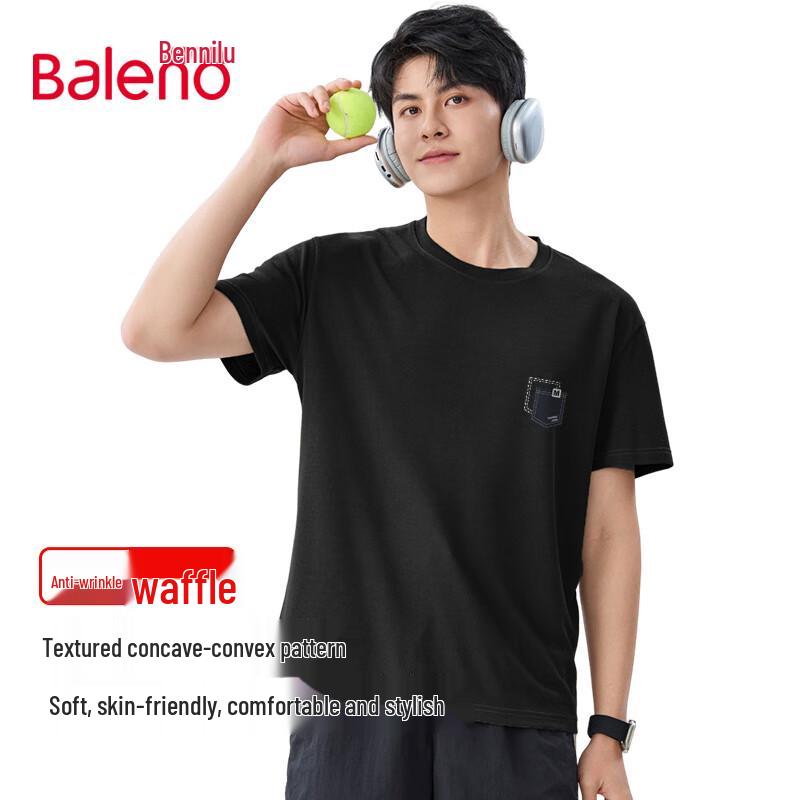 Baleno Men s Heavyweight Waffle Knit Short Sleeve T-shirt with JPB Double Pocket L