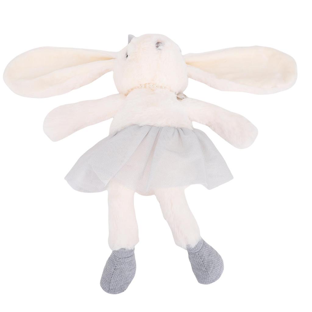 Rabbit Princess Plush Toy Handmade Long Ear Elegant Bunny Plush Doll for Little Girls Gray